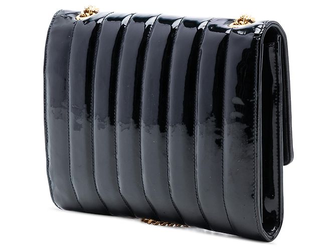 Crossbody Vicky medio in vernice nera di Saint Laurent Nero - vista 2