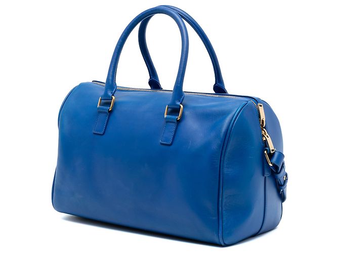 Bolso Duffle 6 de cuero azul clásico Saint Laurent - vista 2