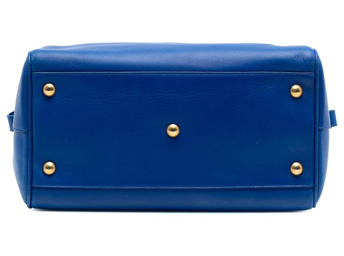 Bolso Duffle 6 de cuero azul clásico Saint Laurent - vista 3