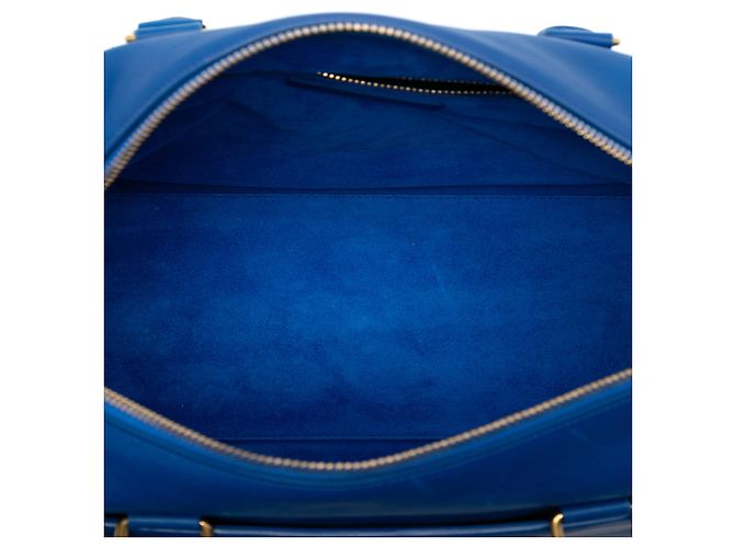 Bolso Duffle 6 de cuero azul clásico Saint Laurent - vista 4