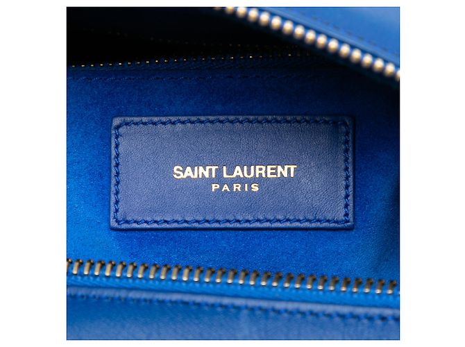 Bolso Duffle 6 de cuero azul clásico Saint Laurent - vista 5