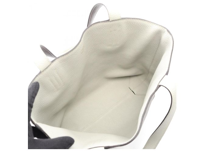 Borsa Tote Double Sens 28 Hermès Marrone Bianco - vista 3