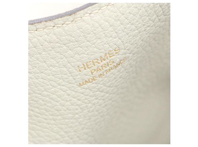 Borsa Tote Double Sens 28 Hermès Marrone Bianco - vista 4