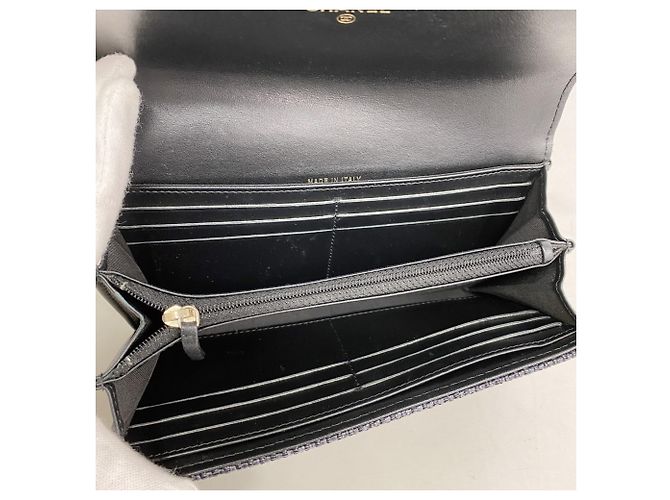 Chanel Deauville Canvas Langbörse Schwarz - Ansicht 3