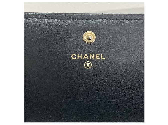 Chanel Deauville Canvas Langbörse Schwarz - Ansicht 4