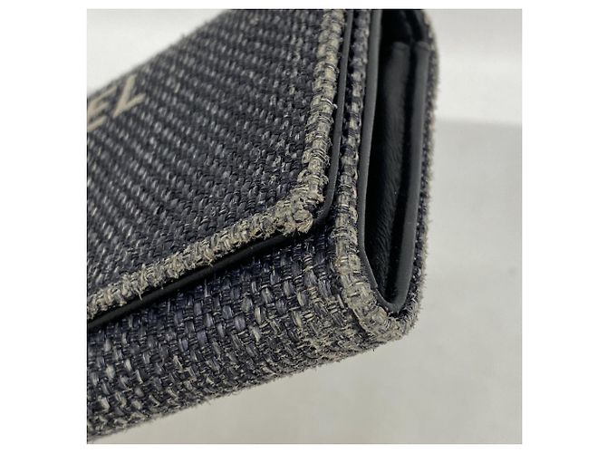 Chanel Deauville Canvas Langbörse Schwarz - Ansicht 7