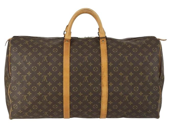 Borsa Keepall Louis Vuitton in tela Monogram 60 Marrone - vista 2