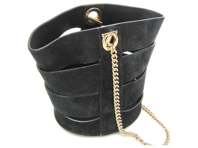 Borsa a spalla in pelle nera Gancini di Salvatore Ferragamo Nero - vista 15