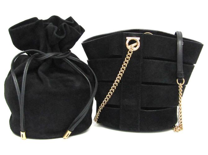 Borsa a spalla in pelle nera Gancini di Salvatore Ferragamo Nero - vista 2