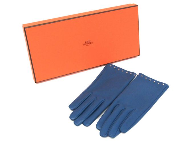 Guanti caldi da donna Hermès in Agata Blu - vista 2