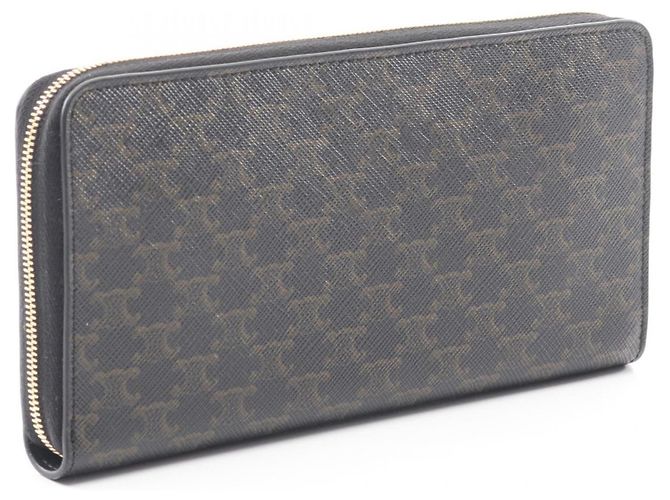 Céline Portafoglio grande con zip Celine Triomphe Nero - vista 2