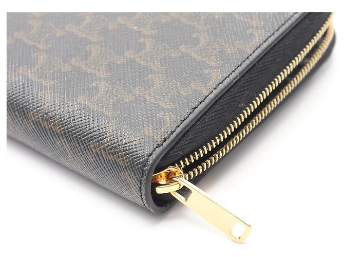 Céline Portafoglio grande con zip Celine Triomphe Nero - vista 6