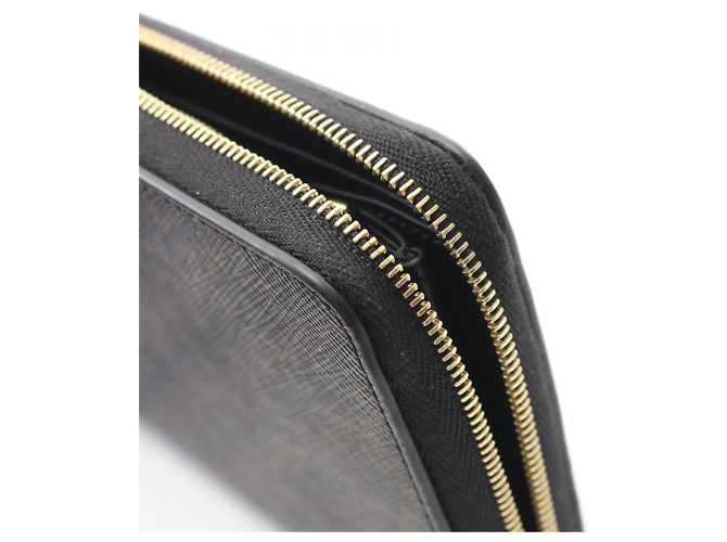 Céline Portafoglio grande con zip Celine Triomphe Nero - vista 7