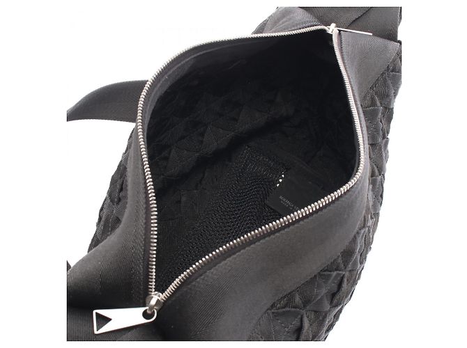 Borsa a Spalla in Tessuto Intrecciato di Bottega Veneta Nero - vista 3