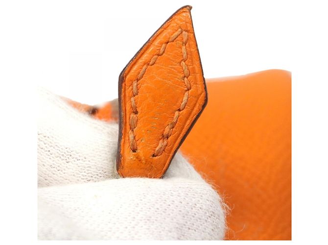 Borsa a mano mini Plume Hermès Arancione - vista 12