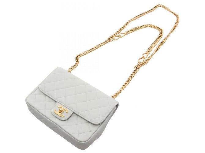 Borsa a Spalla in Pelle Grigia Matelassé Chanel Marrone - vista 11