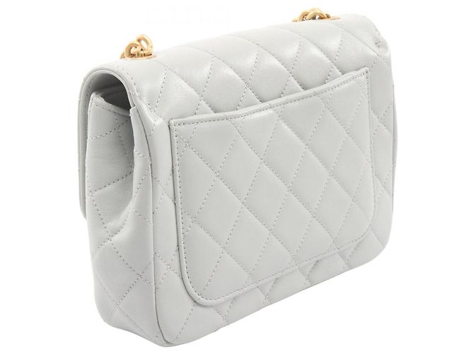 Borsa a Spalla in Pelle Grigia Matelassé Chanel Marrone - vista 2