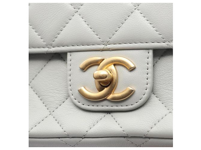 Borsa a Spalla in Pelle Grigia Matelassé Chanel Marrone - vista 6