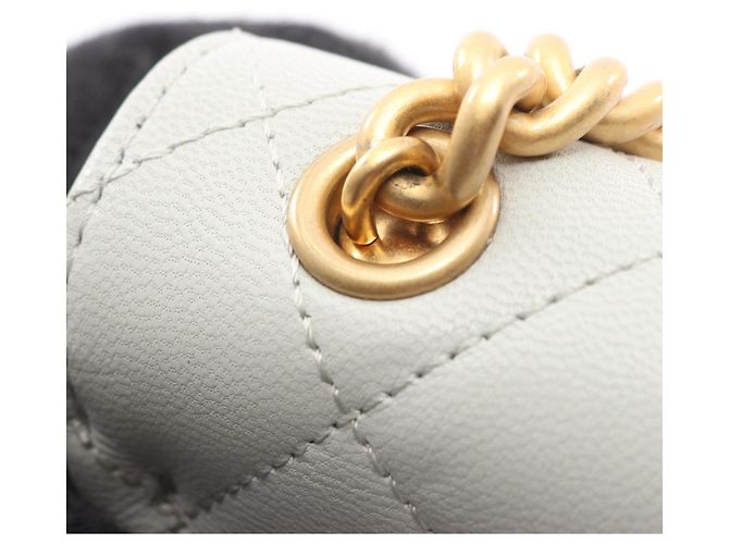 Borsa a Spalla in Pelle Grigia Matelassé Chanel Marrone - vista 8