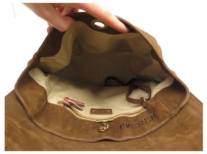 BORSA A MANO JEROME DREYFUSS JEREMIE IN PELLE SUEDE MARRONE - vista 11