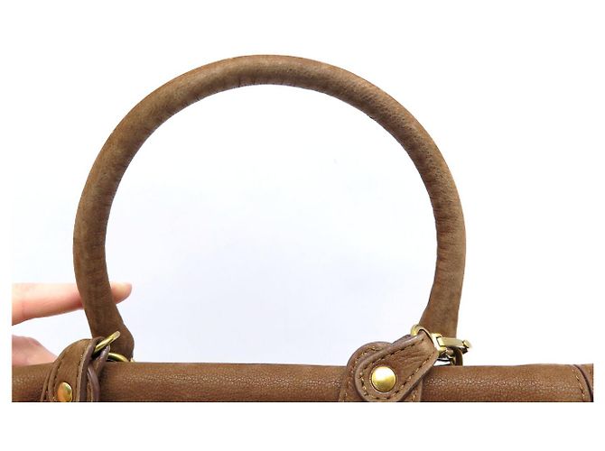BORSA A MANO JEROME DREYFUSS JEREMIE IN PELLE SUEDE MARRONE - vista 18