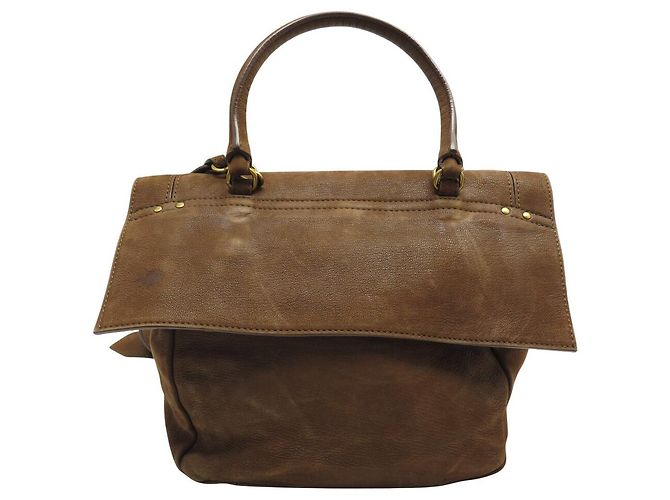 BORSA A MANO JEROME DREYFUSS JEREMIE IN PELLE SUEDE MARRONE - vista 2