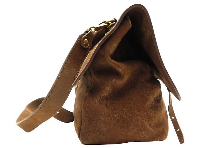 BORSA A MANO JEROME DREYFUSS JEREMIE IN PELLE SUEDE MARRONE - vista 3
