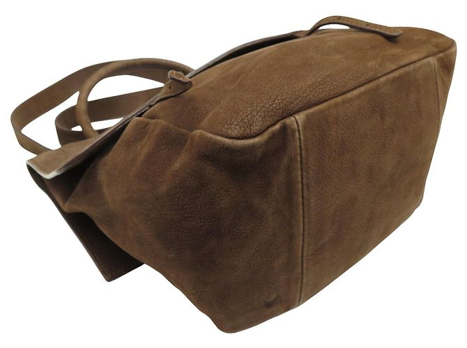 BORSA A MANO JEROME DREYFUSS JEREMIE IN PELLE SUEDE MARRONE - vista 5