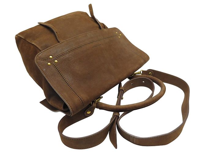 BORSA A MANO JEROME DREYFUSS JEREMIE IN PELLE SUEDE MARRONE - vista 6