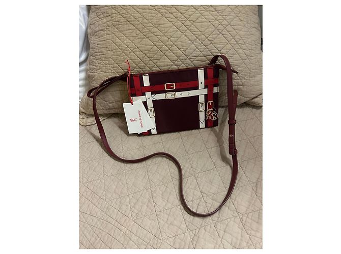 Borsa a tracolla Roberta di Camerino in tela bordeaux e bianca Bianco Rosso D'oro Bordò - vista 2