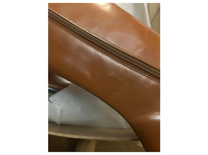 Zadig & Voltaire Botas altas de couro marrom com fivela dourada - vista 16