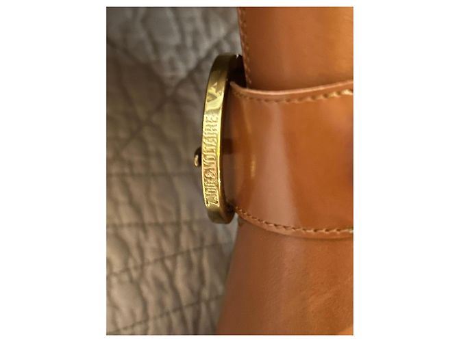 Zadig & Voltaire Botas altas de couro marrom com fivela dourada - vista 4