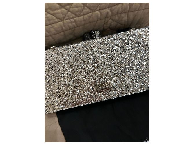 Clutch argentata con paillettes di Karl Lagerfeld Nero Argento - vista 4