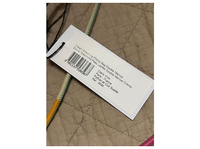 Claris Virot Handytasche aus beigem Schafsleder und Leder Braun Mehrfarben - Ansicht 8