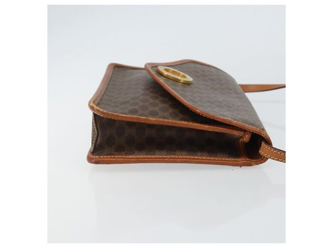 Céline Celine Vintage Macadam Circle Logo Canvas et Cuir Marron - vue 3