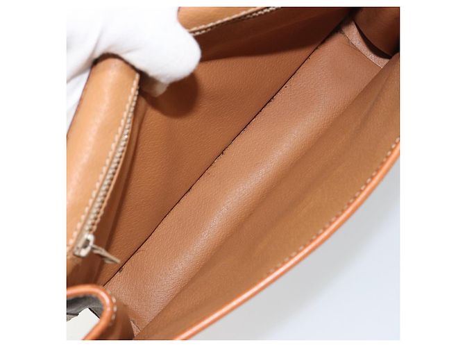 Céline Celine Vintage Macadam Circle Logo Canvas et Cuir Marron - vue 5