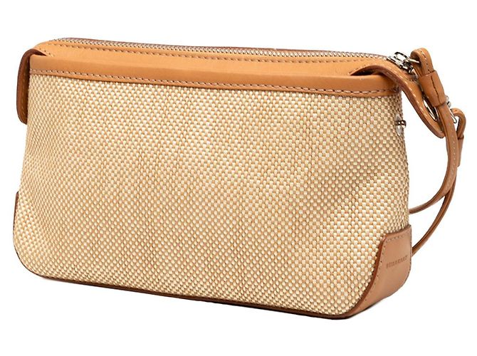 Burberry – Pochette in Tela e Pelle con Cinturino da Polso Marrone - vista 2