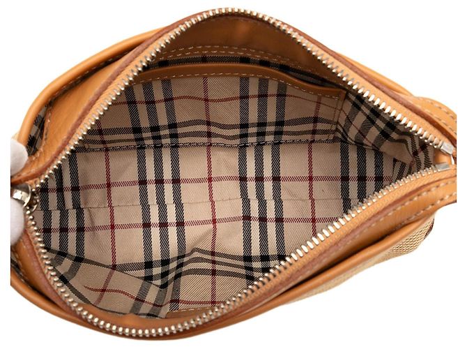 Burberry – Pochette in Tela e Pelle con Cinturino da Polso Marrone - vista 4