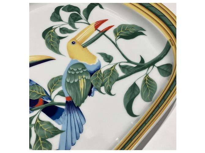 Ovaler Toucan Teller von Hermès Mehrfarben - Ansicht 9