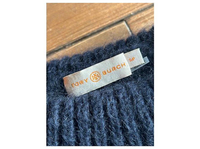 Tory Burch Pull à col roulé en maille à losanges Noir Bleu Gris Camel - vue 3