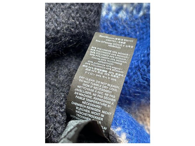 Tory Burch Pull à col roulé en maille à losanges Noir Bleu Gris Camel - vue 6
