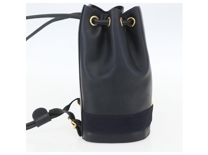 Salvatore Ferragamo Vala Backpack Leather Navy blue - view 3