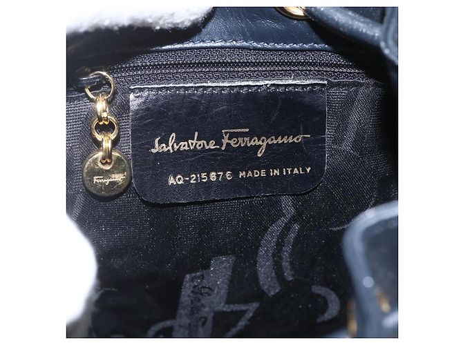 Salvatore Ferragamo Vala Backpack Leather Navy blue - view 6