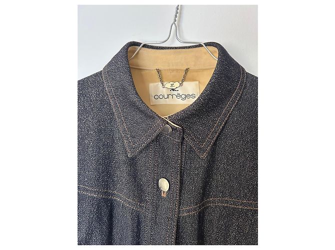 Courreges Giacca vintage in lana e seta Courrèges Grigio antracite - vista 2