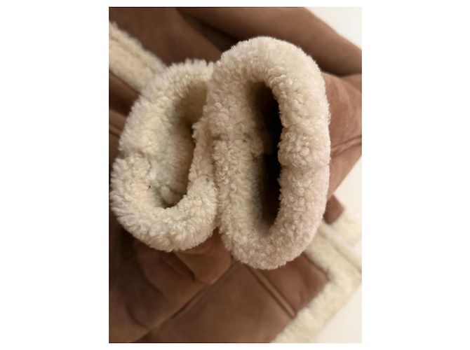 Giacca in pelle di pecora American Retro camel Cammello - vista 10