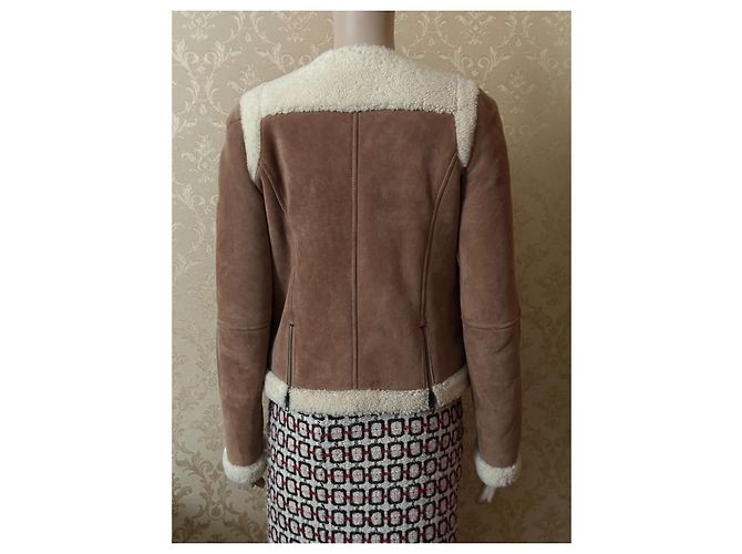 Giacca in pelle di pecora American Retro camel Cammello - vista 15