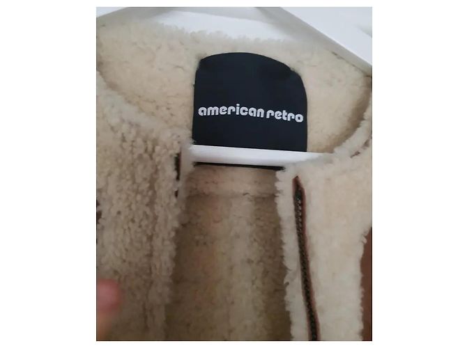 Giacca in pelle di pecora American Retro camel Cammello - vista 4