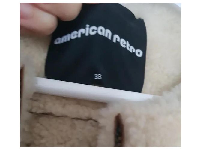 Giacca in pelle di pecora American Retro camel Cammello - vista 5