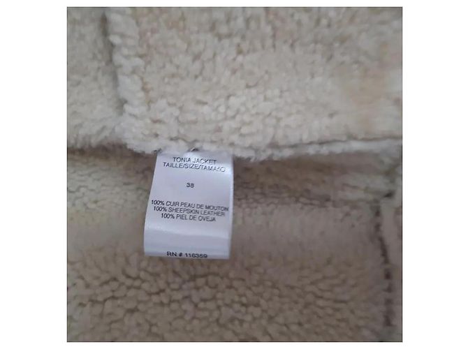 Giacca in pelle di pecora American Retro camel Cammello - vista 6
