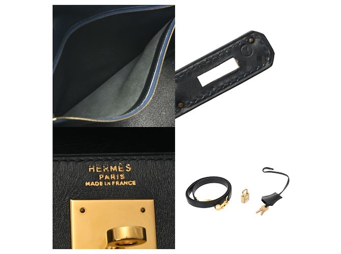 Hermès Hermes Kelly 32 Einkaufstasche Marineblau - Ansicht 11